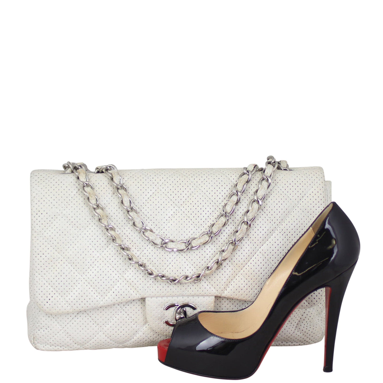 Chanel Single Flap Perforated Jumbo Scale