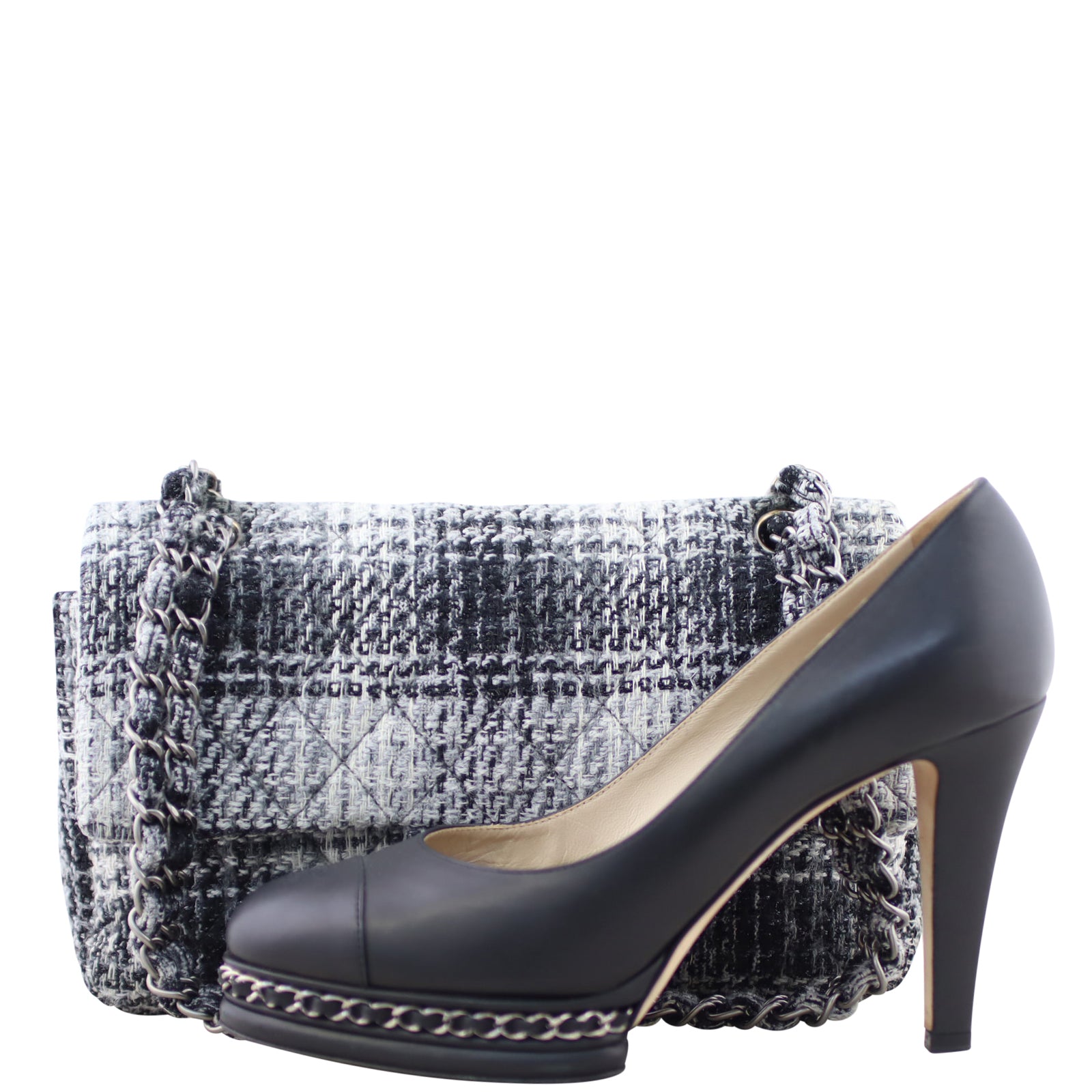 Chanel Tweed Double Flap Medium Shoe