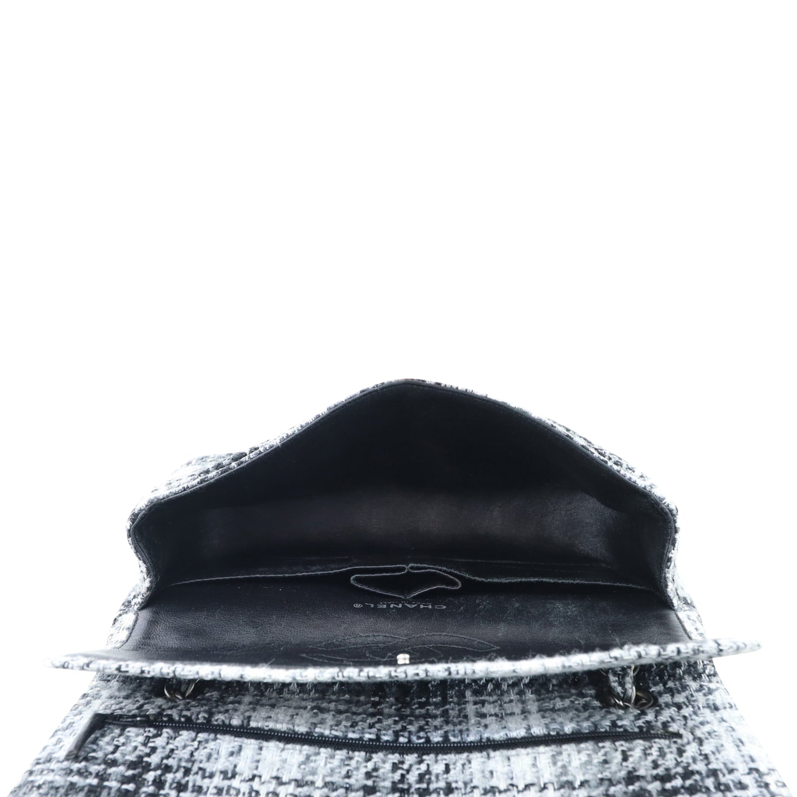 Chanel Tweed Double Flap Medium Whole interior