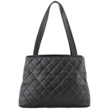 Chanel Vintage CC Quilted Shopper Tote Back