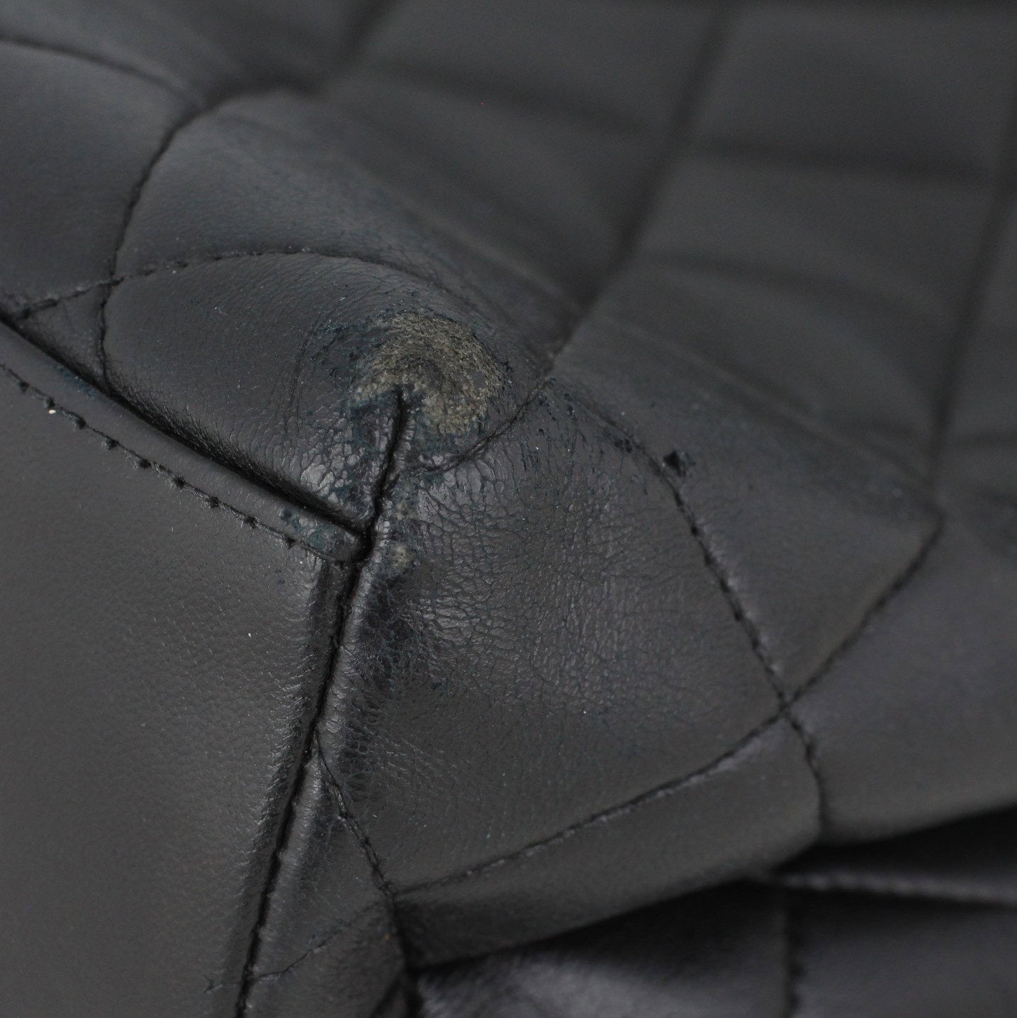 Chanel Vintage CC Quilted Shopper Tote Flaw