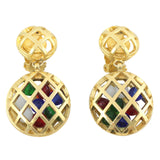 Chanel Vintage Cage Gripoix Drop Clip on Earrings Front