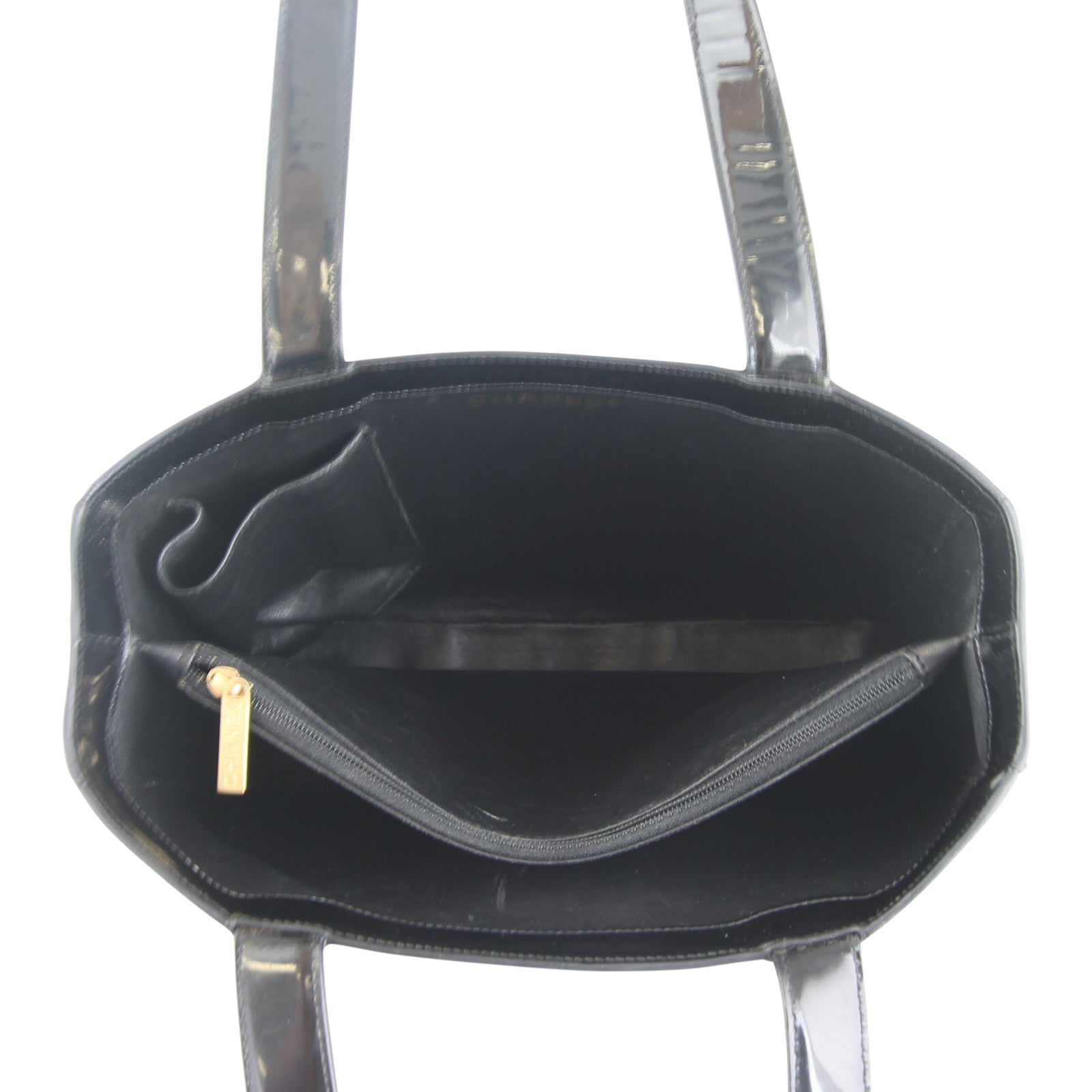 Chanel Vintage Patent Tote Interior