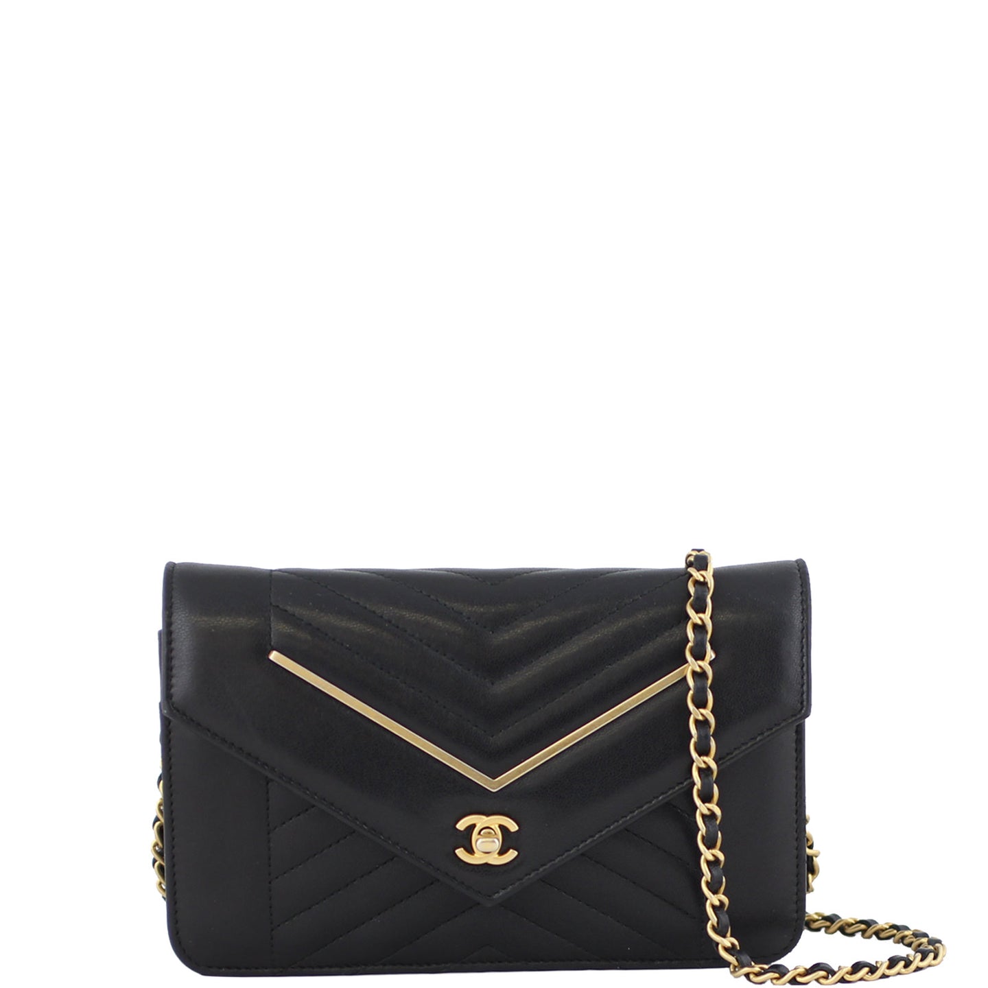 Chanel CC Envelope Wallet on Chain Front
