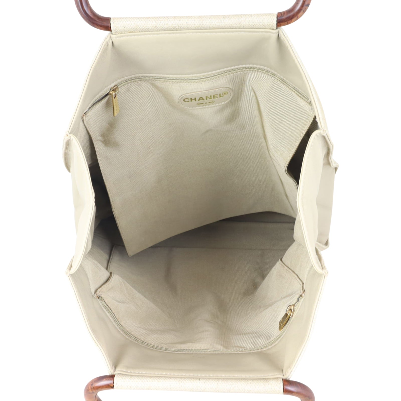 Chanel Canvas Top Handle Tote Whole interior