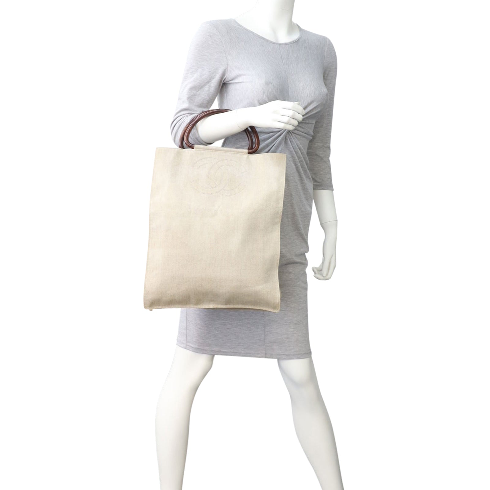 Chanel Canvas Top Handle Tote Mannequin