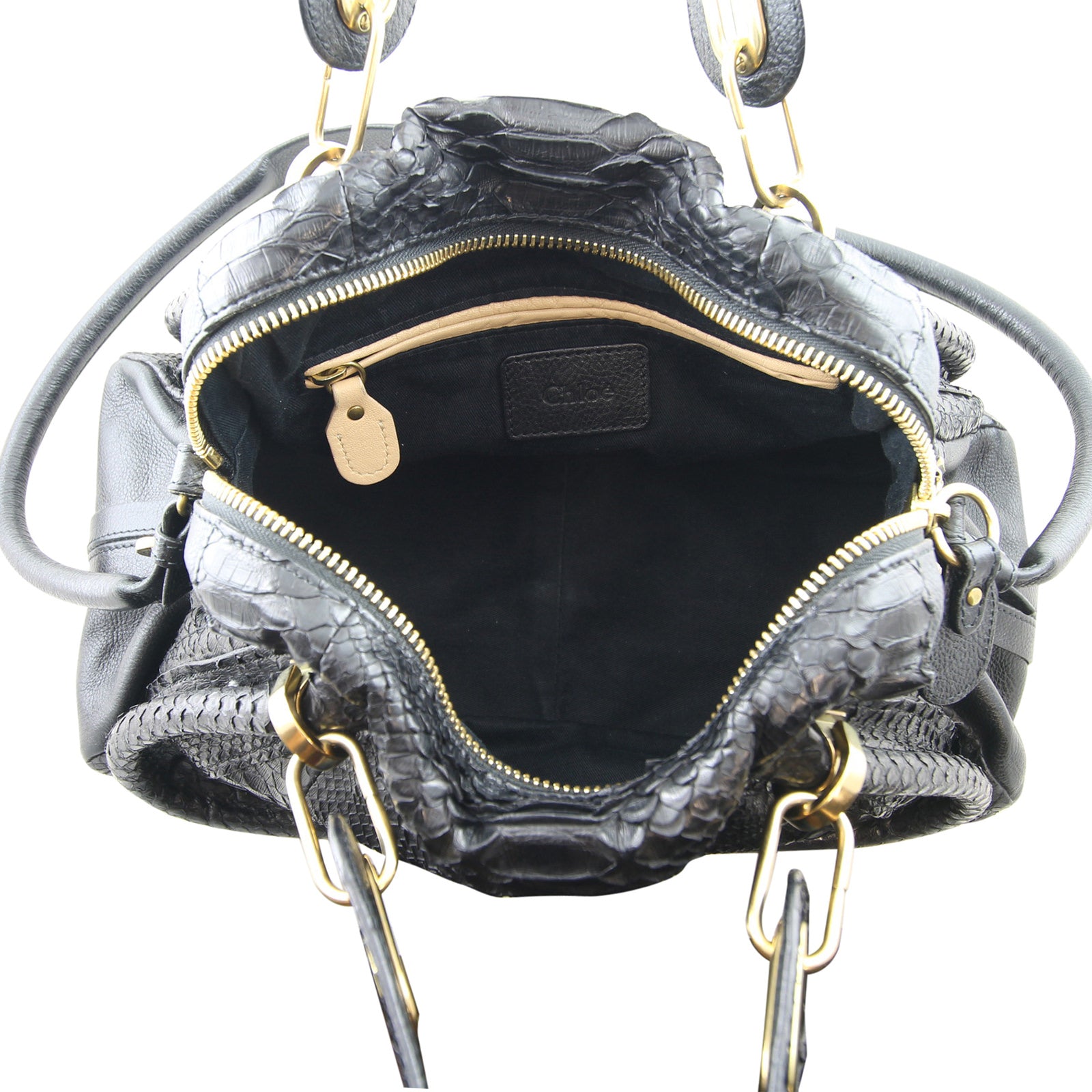 Chloé Paraty Python Medium Bag interior