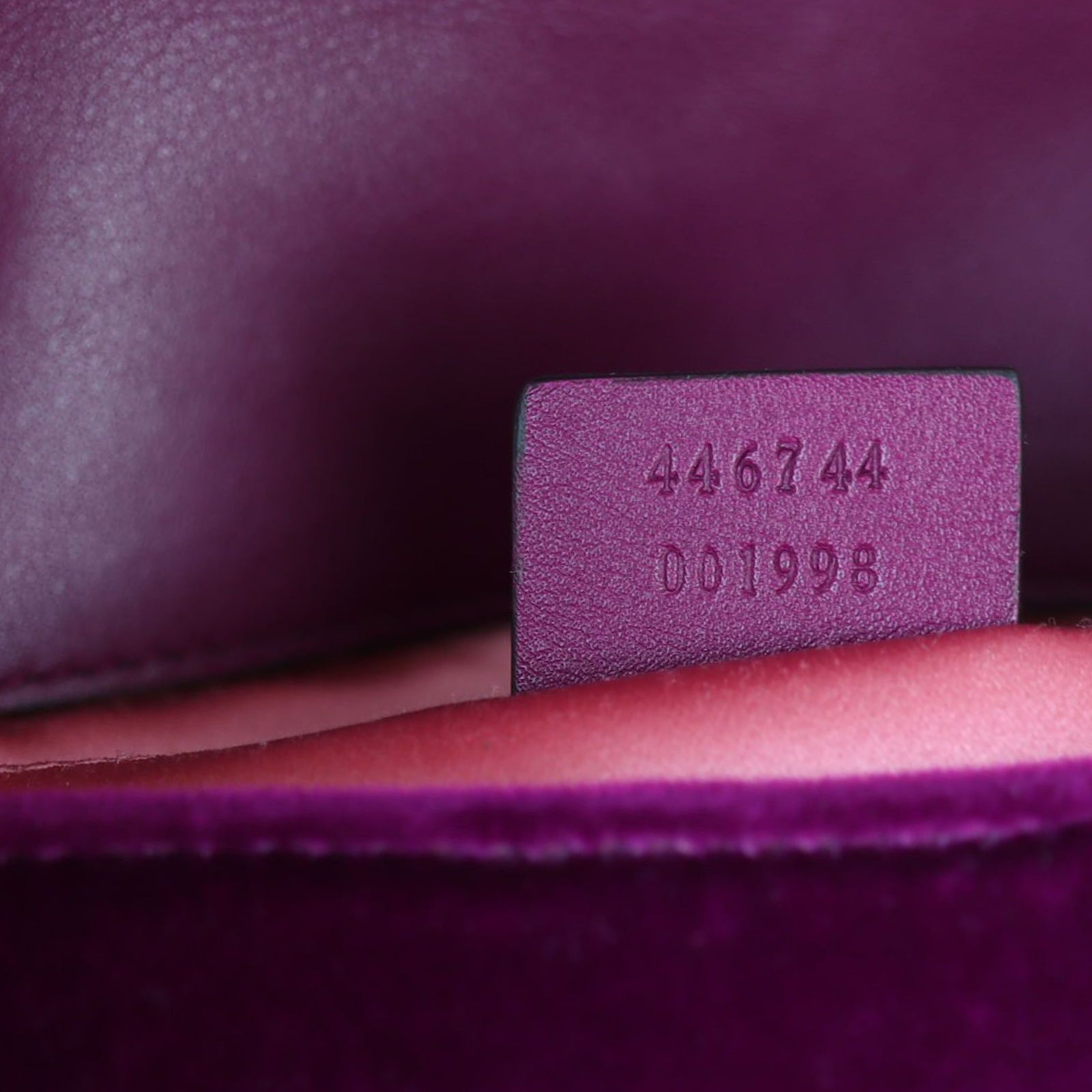 Gucci GG Marmont Velvet Mini Shoulder Bag Date code