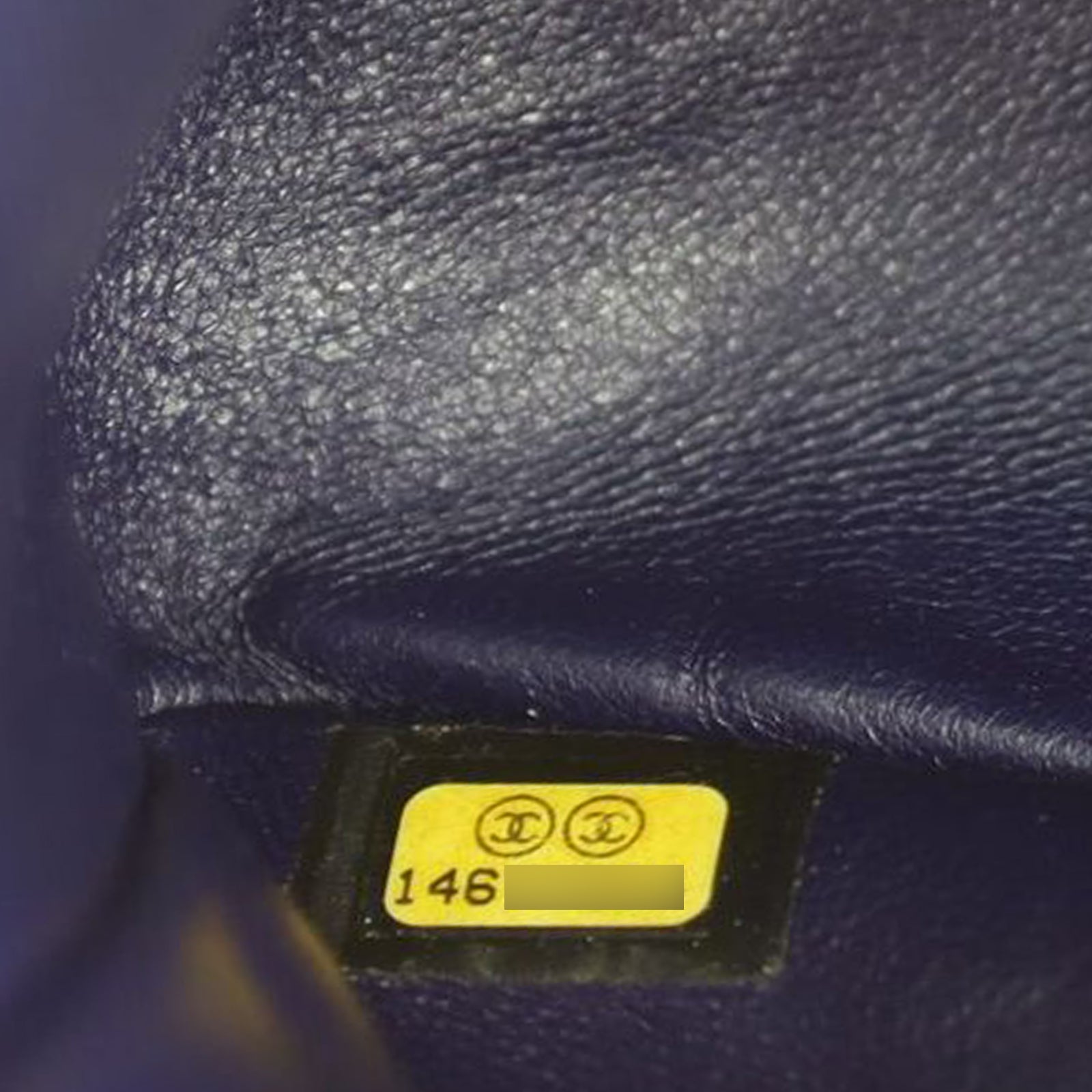 Chanel Reissue 227 Double Flap Bag (dark blue) Date code