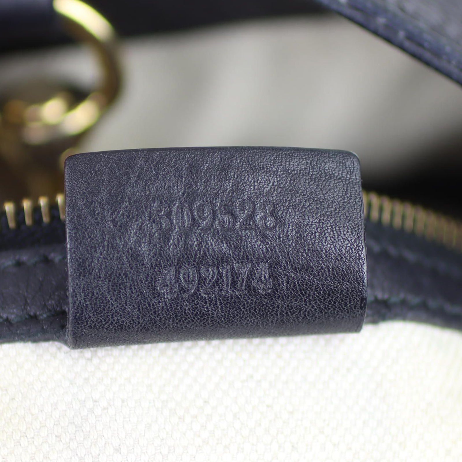 Gucci Twill Plait G Leather Hobo Date code