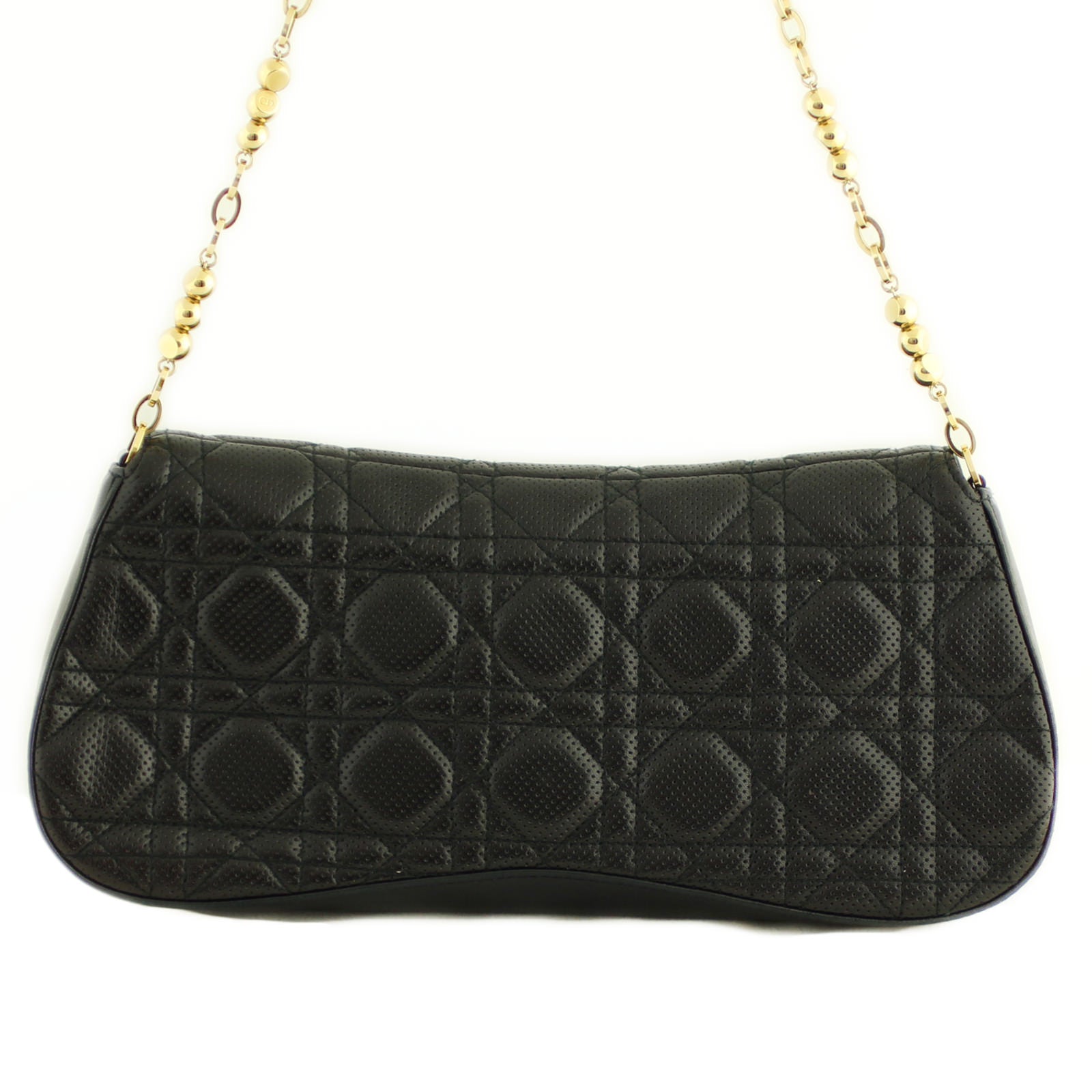Dior Cannage Perforated Leather Shoulder Bag Back