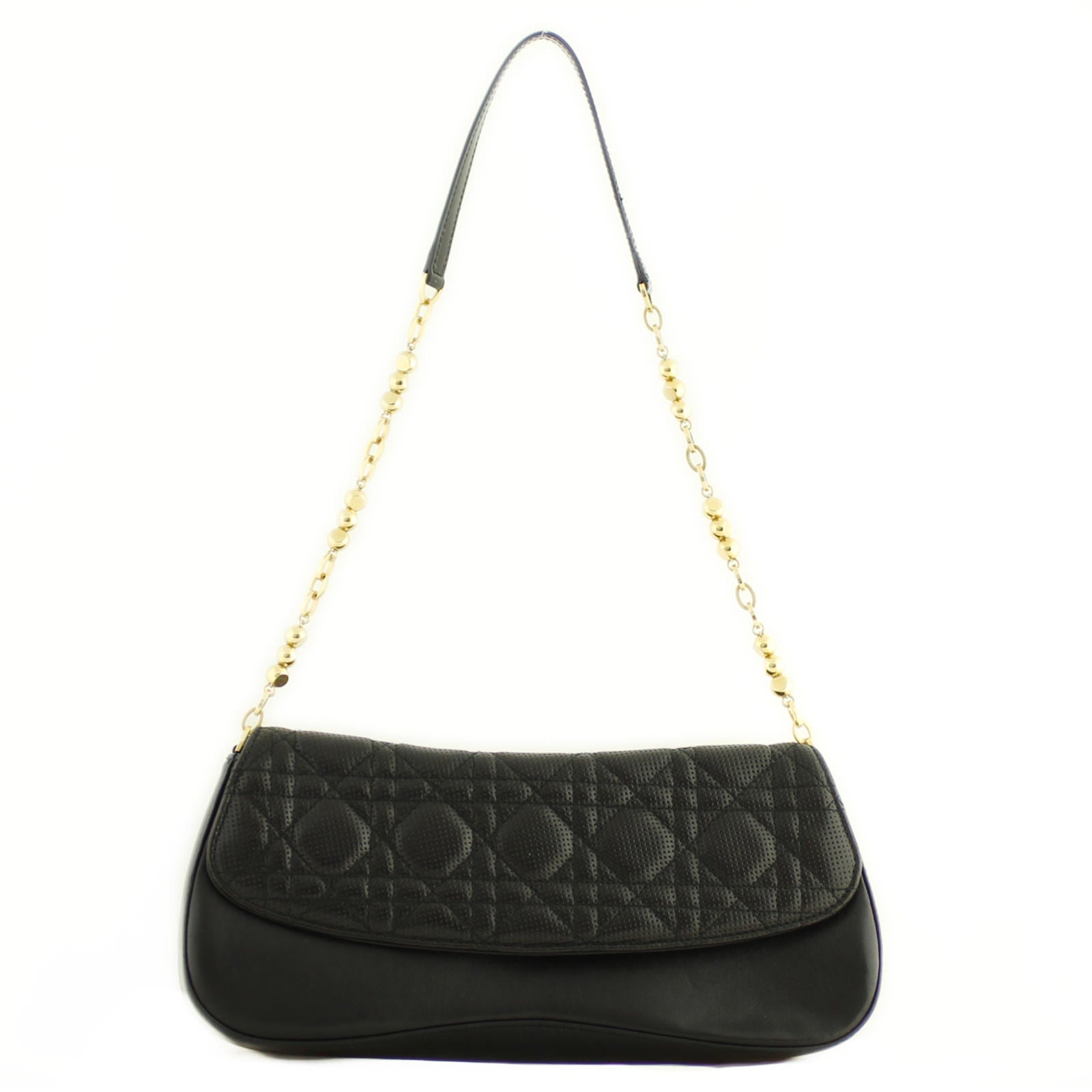 Dior Cannage Perforated Leather Shoulder Bag Front