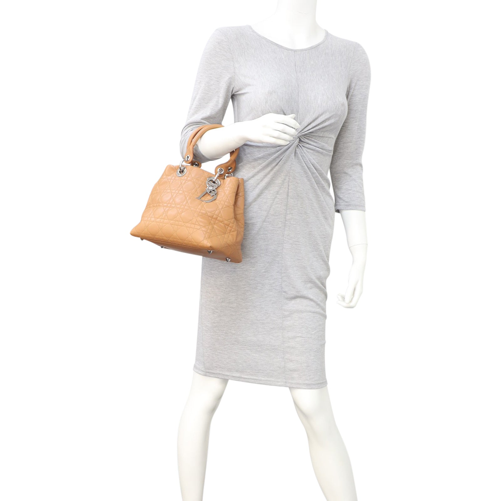 Dior Cannage Top Handle Soft Tote Mannequin