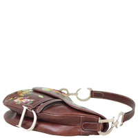 Dior Embroidered Leather Saddle Bag Corner
