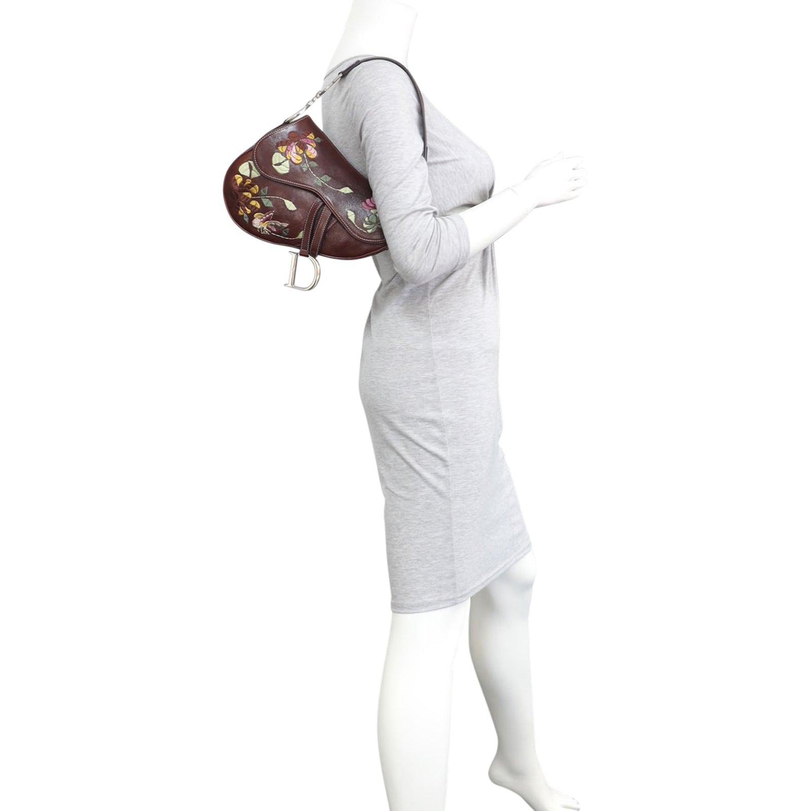 Dior Embroidered Leather Saddle Bag Mannequin
