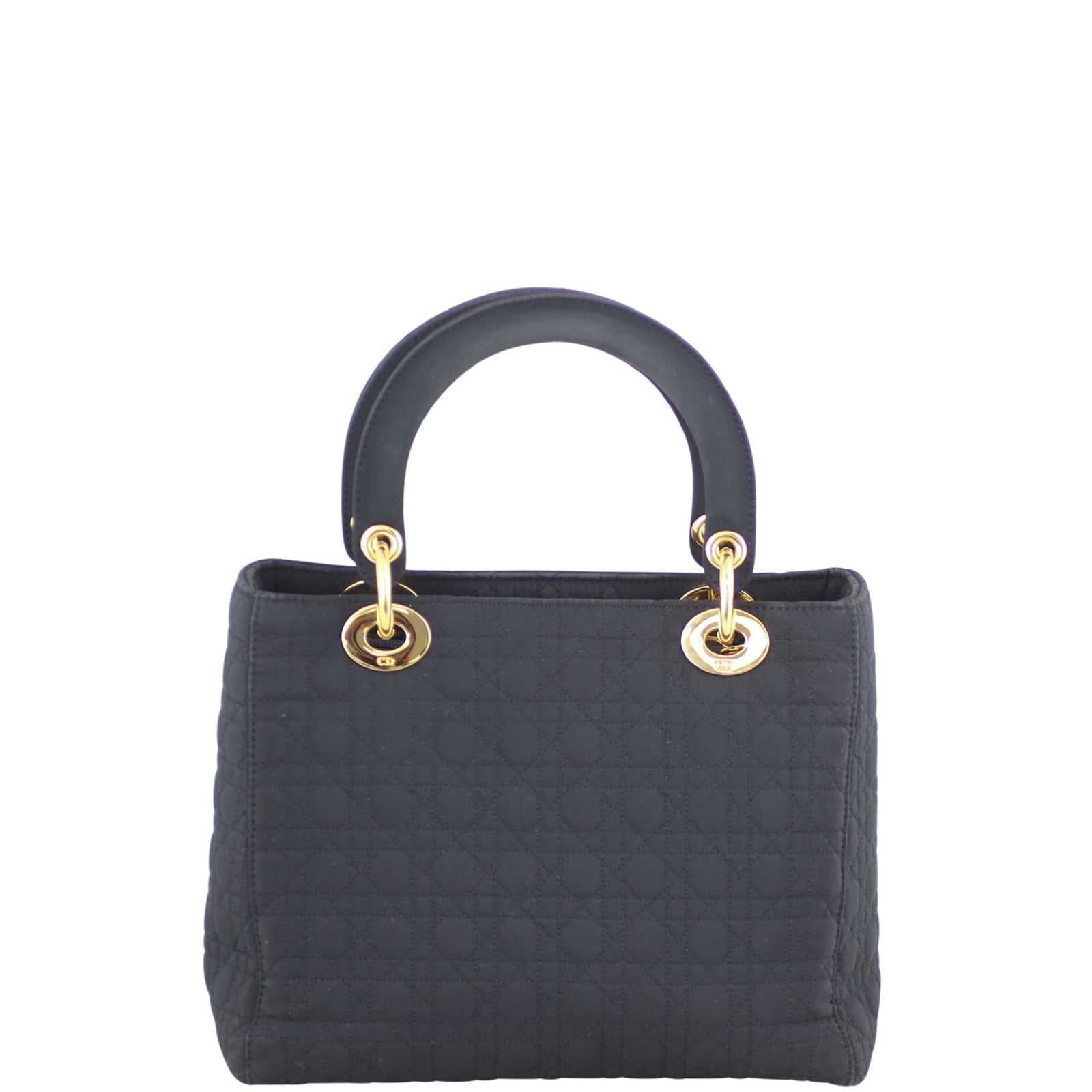 Dior Lady Dior Cannage Quilted Canvas Bag Medium Back