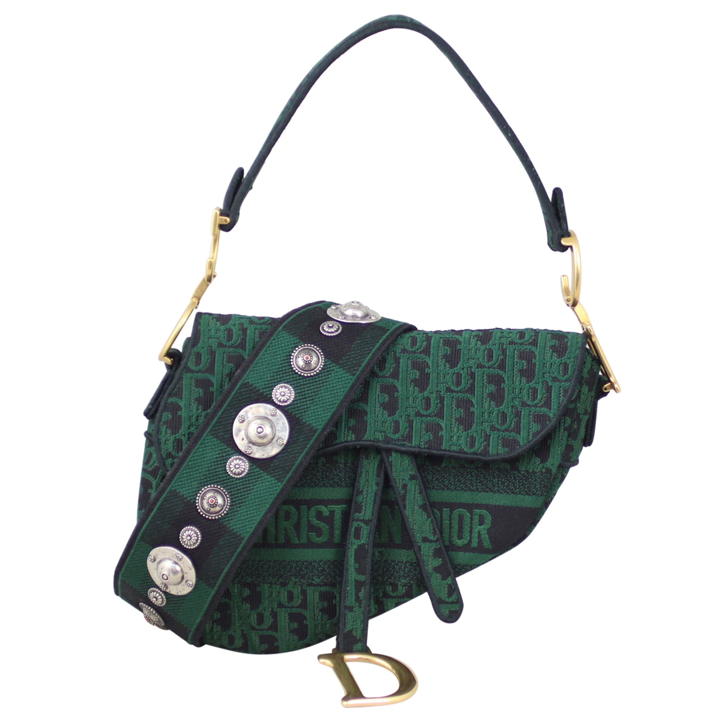 Dior Oblique Embroidery Saddle Bag Front