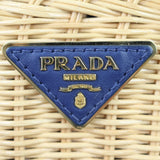 Prada Wicker and Striped Canvas Tote Hardware
