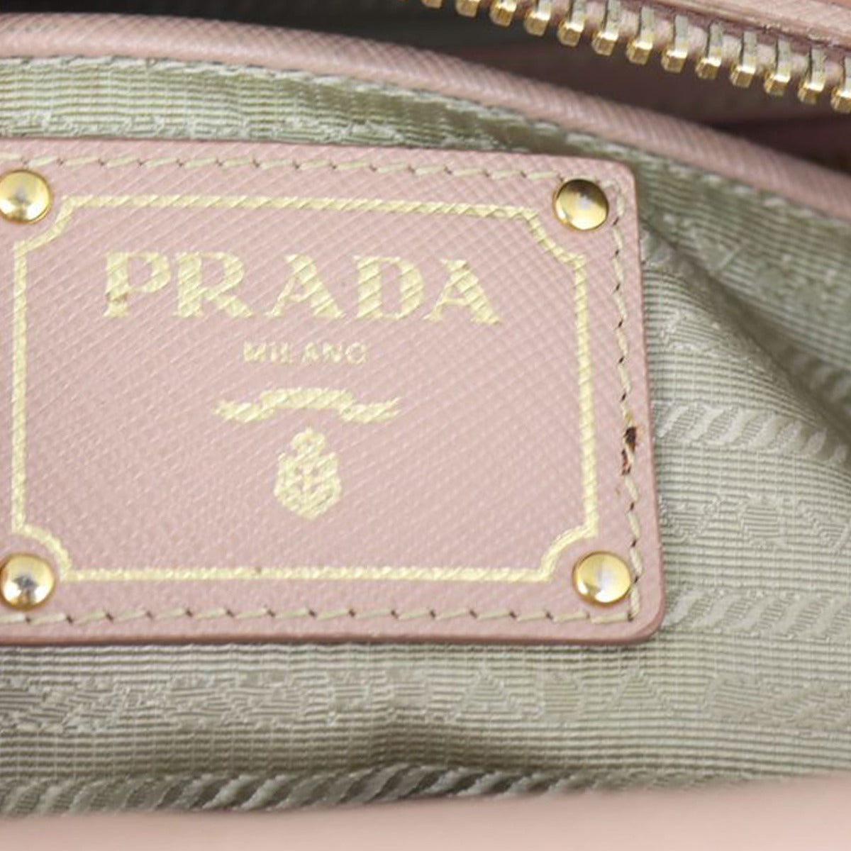 Prada Saffiano Lux Bauletto Bag Stamp
