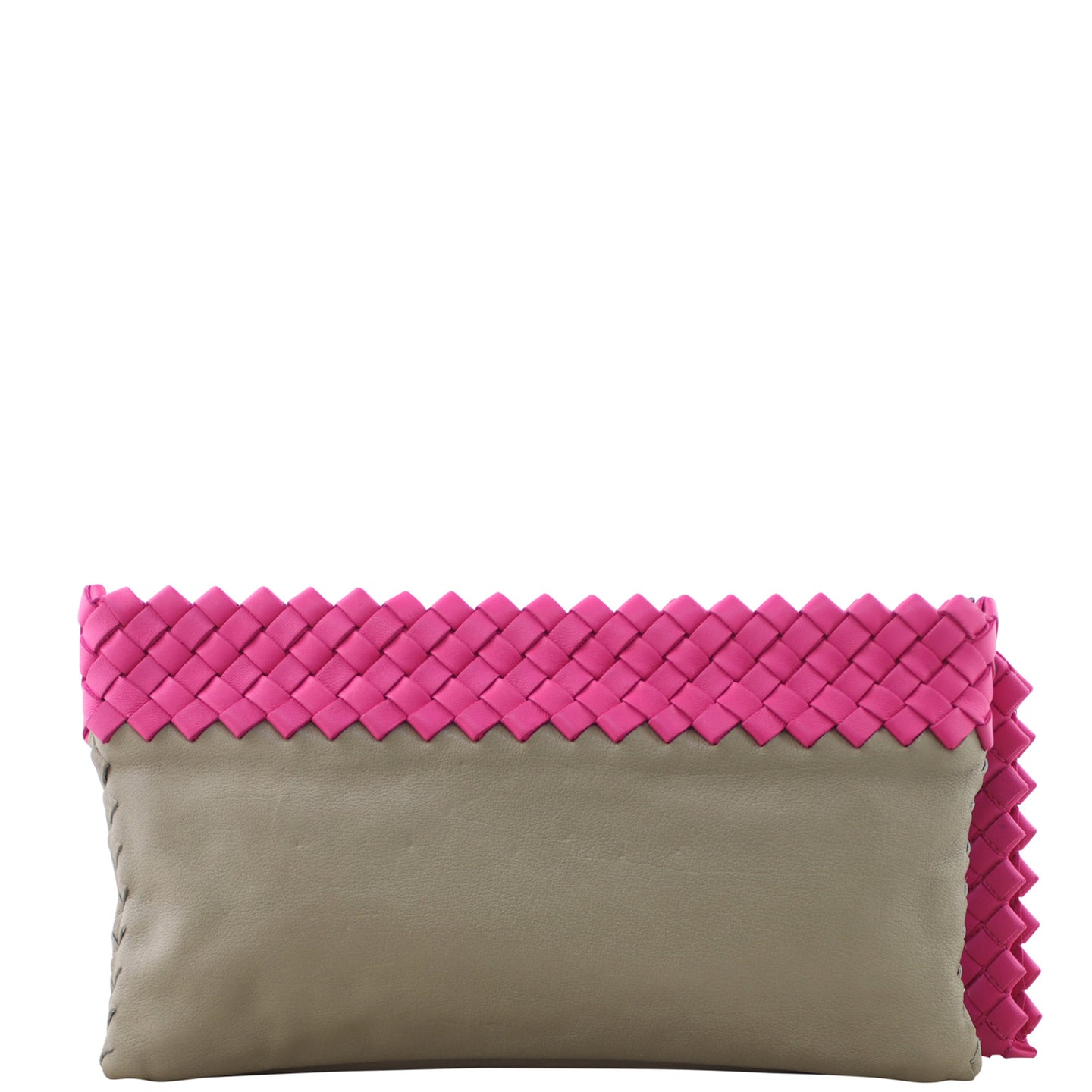 Bottega Veneta Intrecciato Trim Clutch Back