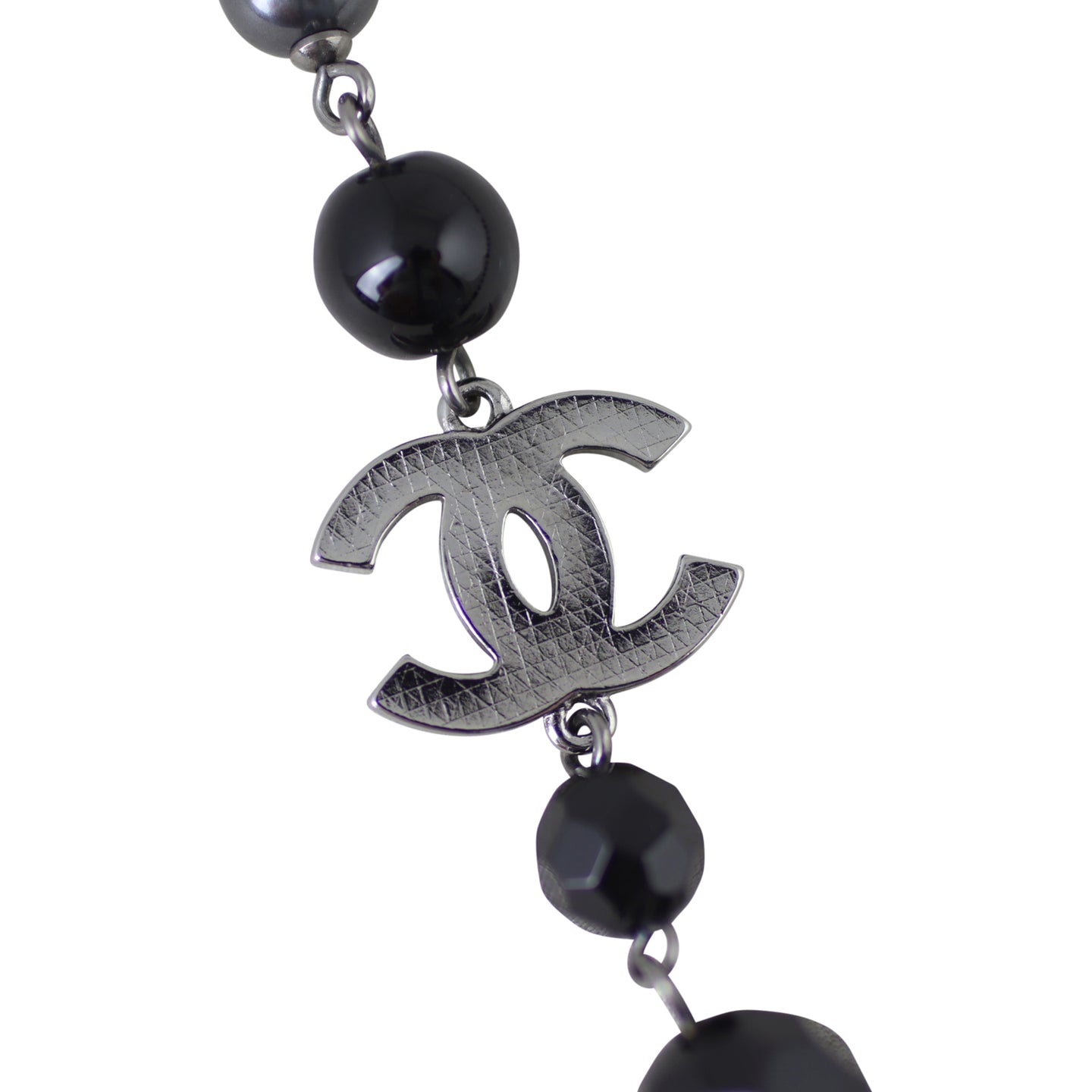 Chanel Beaded CC Long Necklace Front