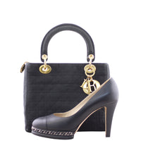 Dior Lady Dior Cannage Quilted Canvas Bag scale