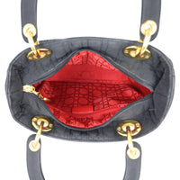 Dior Lady Dior Cannage Quilted Canvas Bag interior