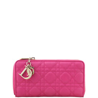 Dior Lady Dior Voyager Zip Wallet Front