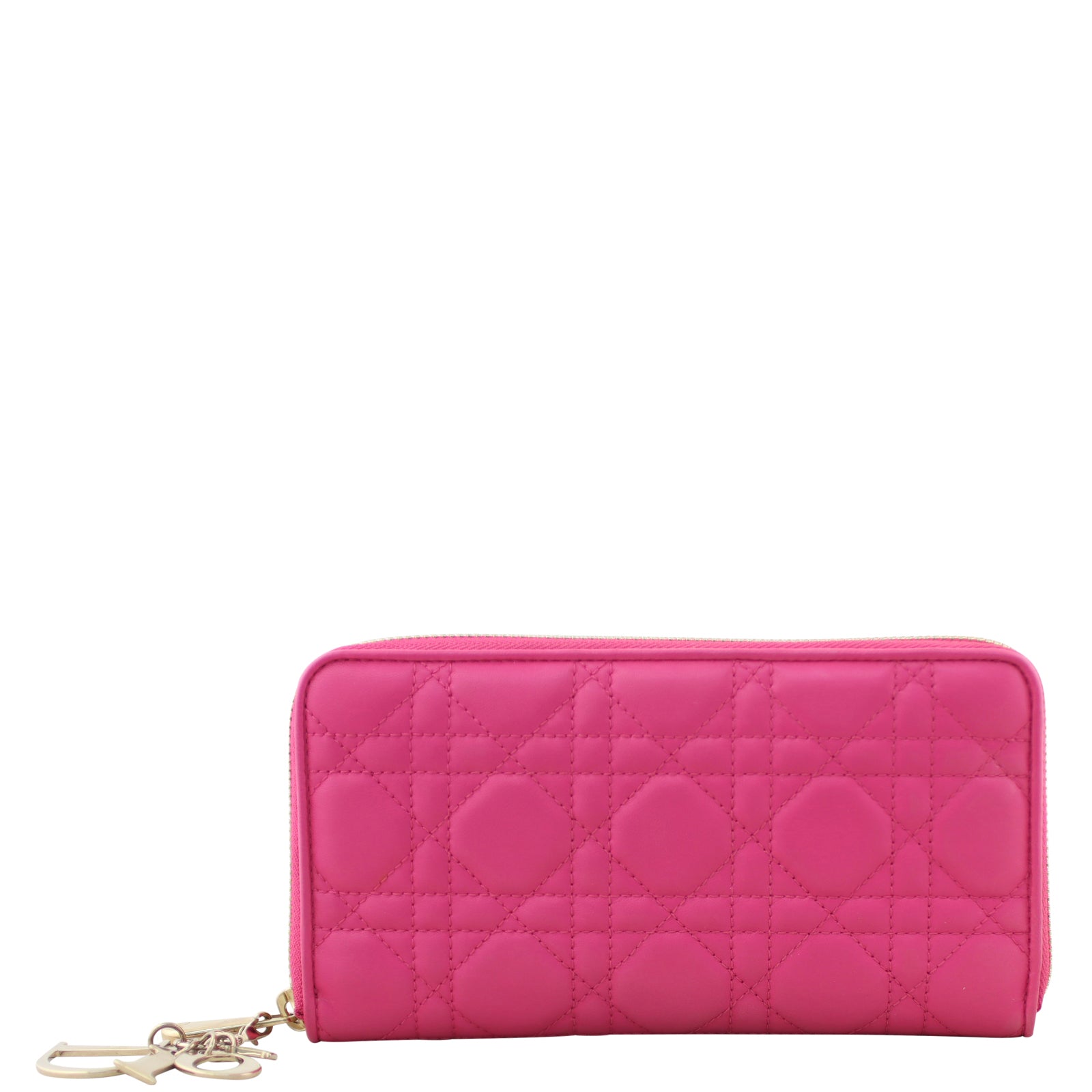 Dior Lady Dior Voyager Zip Wallet Front
