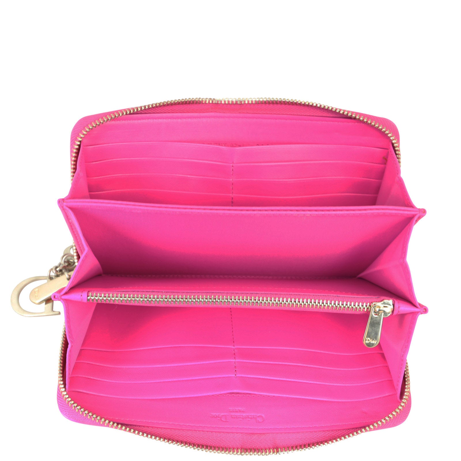 Dior Lady Dior Voyager Zip Wallet Interior