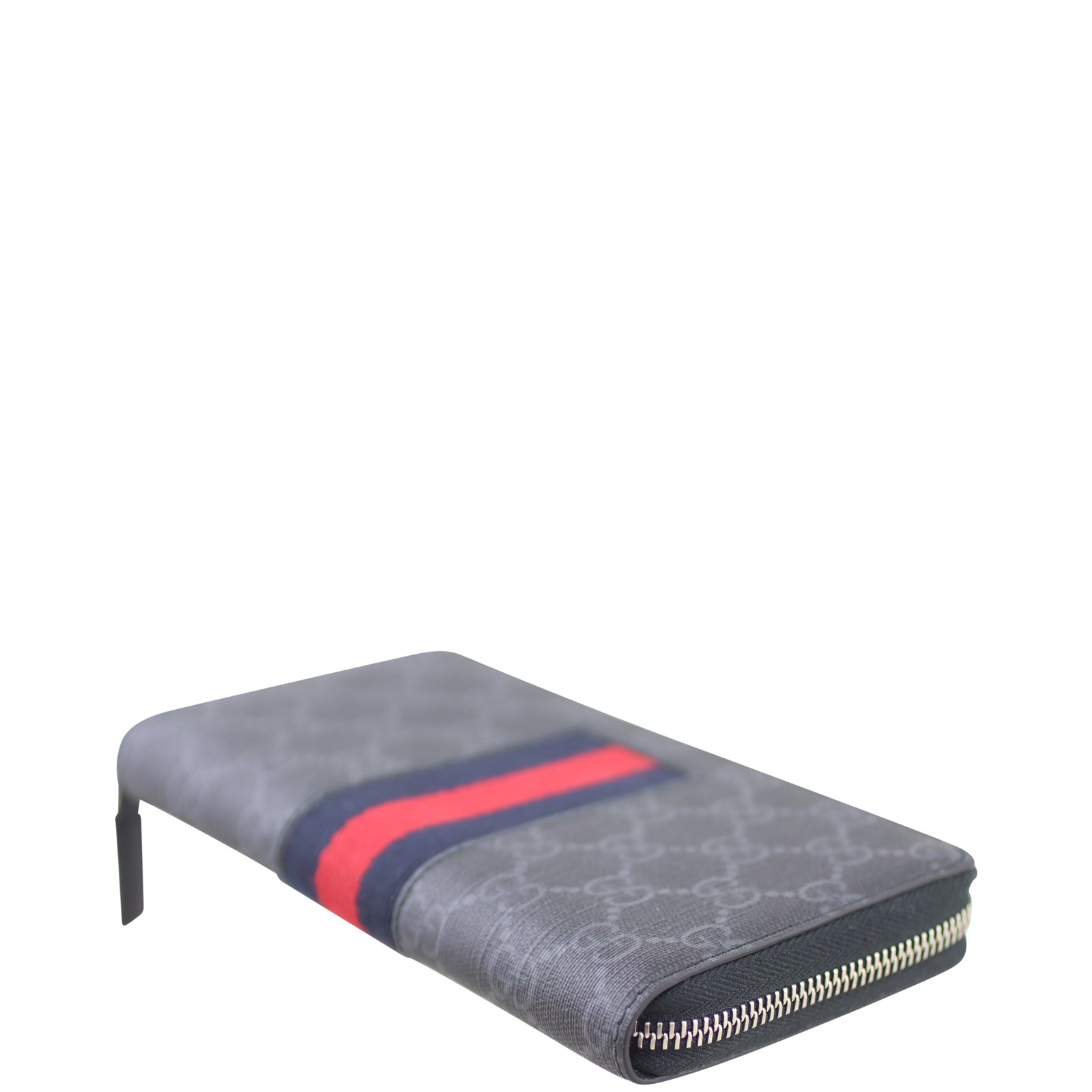 Gucci GG Supreme Web Zip Around Wallet Corner