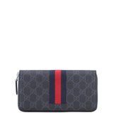 Gucci GG Supreme Web Zip Around Wallet Front