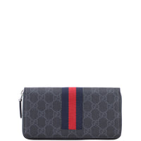 Gucci GG Supreme Web Zip Around Wallet Front