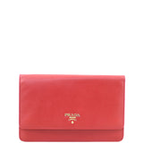 Prada Saffiano Wallet on Strap Front