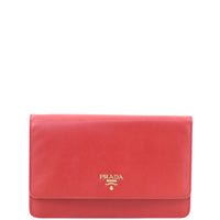 Prada Saffiano Wallet on Strap Front