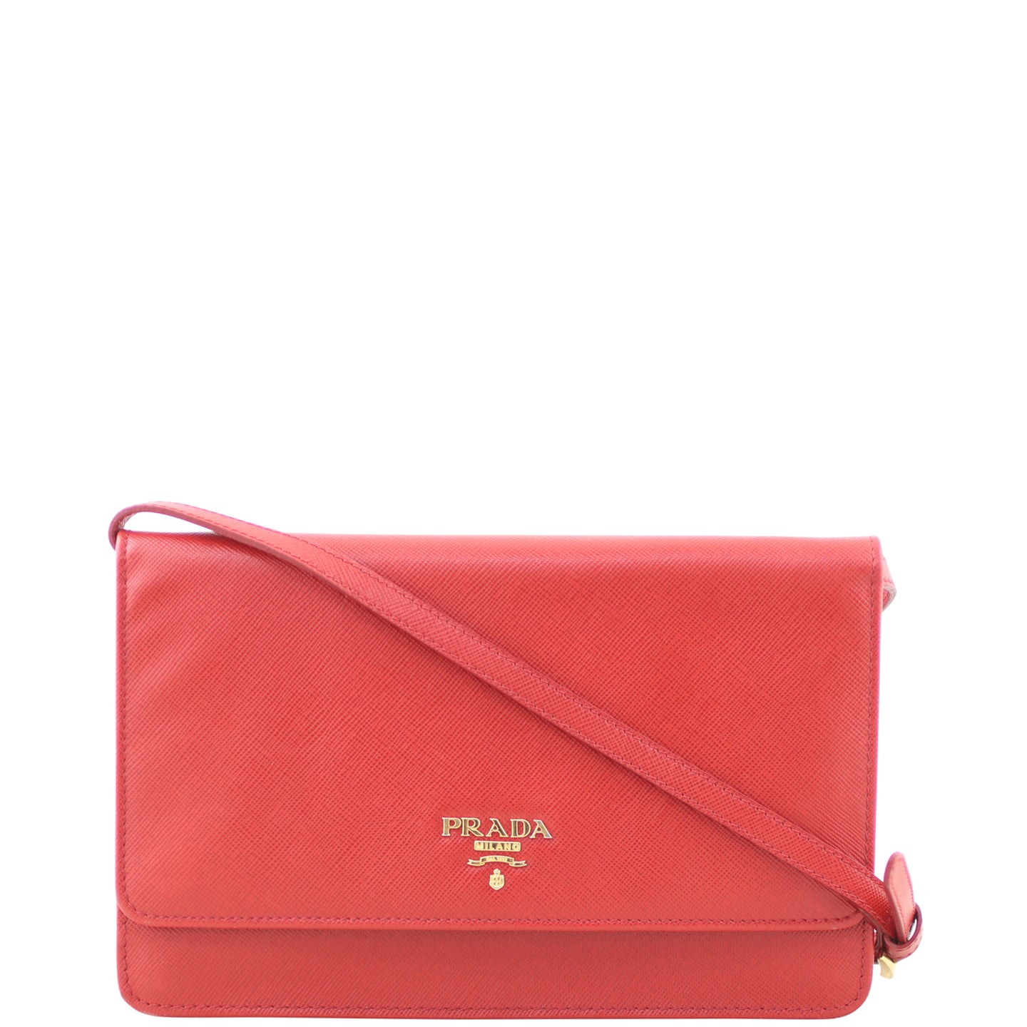 Prada Saffiano Wallet on Strap Front