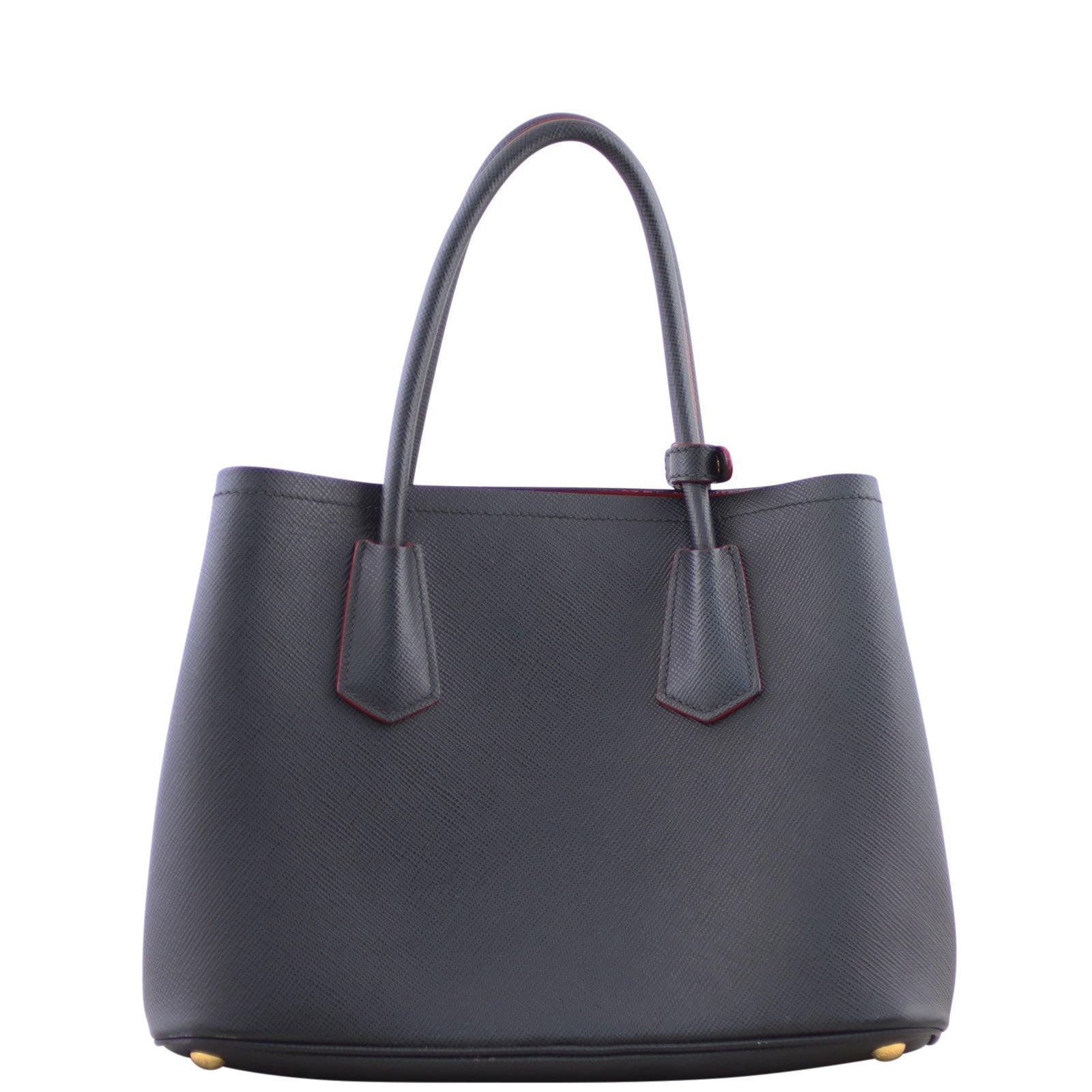 Prada Saffiano Cuir Double Tote Small Back
