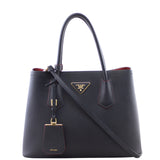 Prada Saffiano Cuir Double Tote Small Front