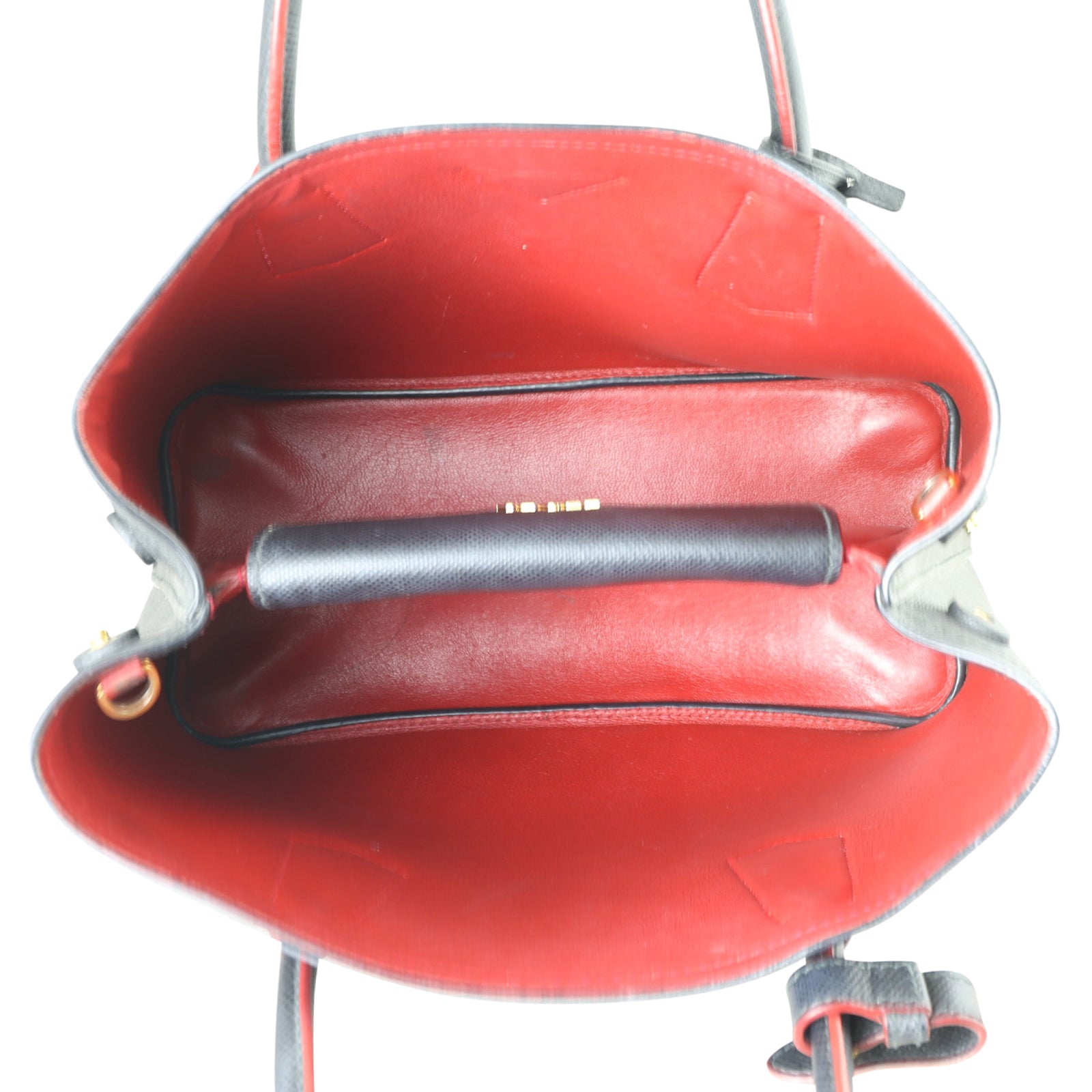 Prada Saffiano Cuir Double Tote Small Whole interior