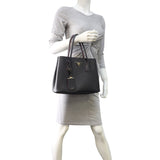 Prada Saffiano Cuir Double Tote Small Mannequin