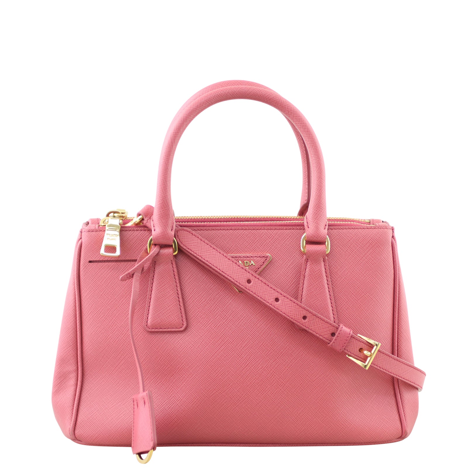 Prada Saffiano Lux Galleria Double Zip Tote Mini Front
