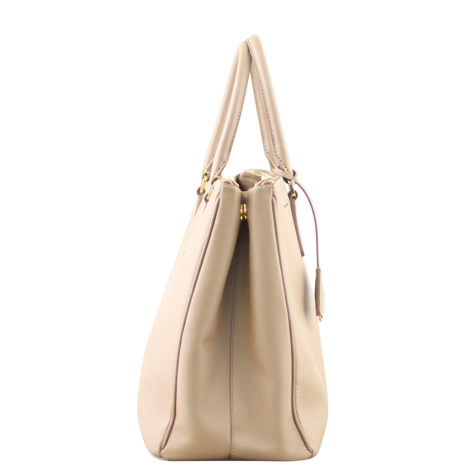 Prada Saffiano Lux Galleria Double Zip Tote Medium Side