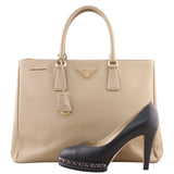 Prada Saffiano Lux Galleria Double Zip Tote Medium Shoe