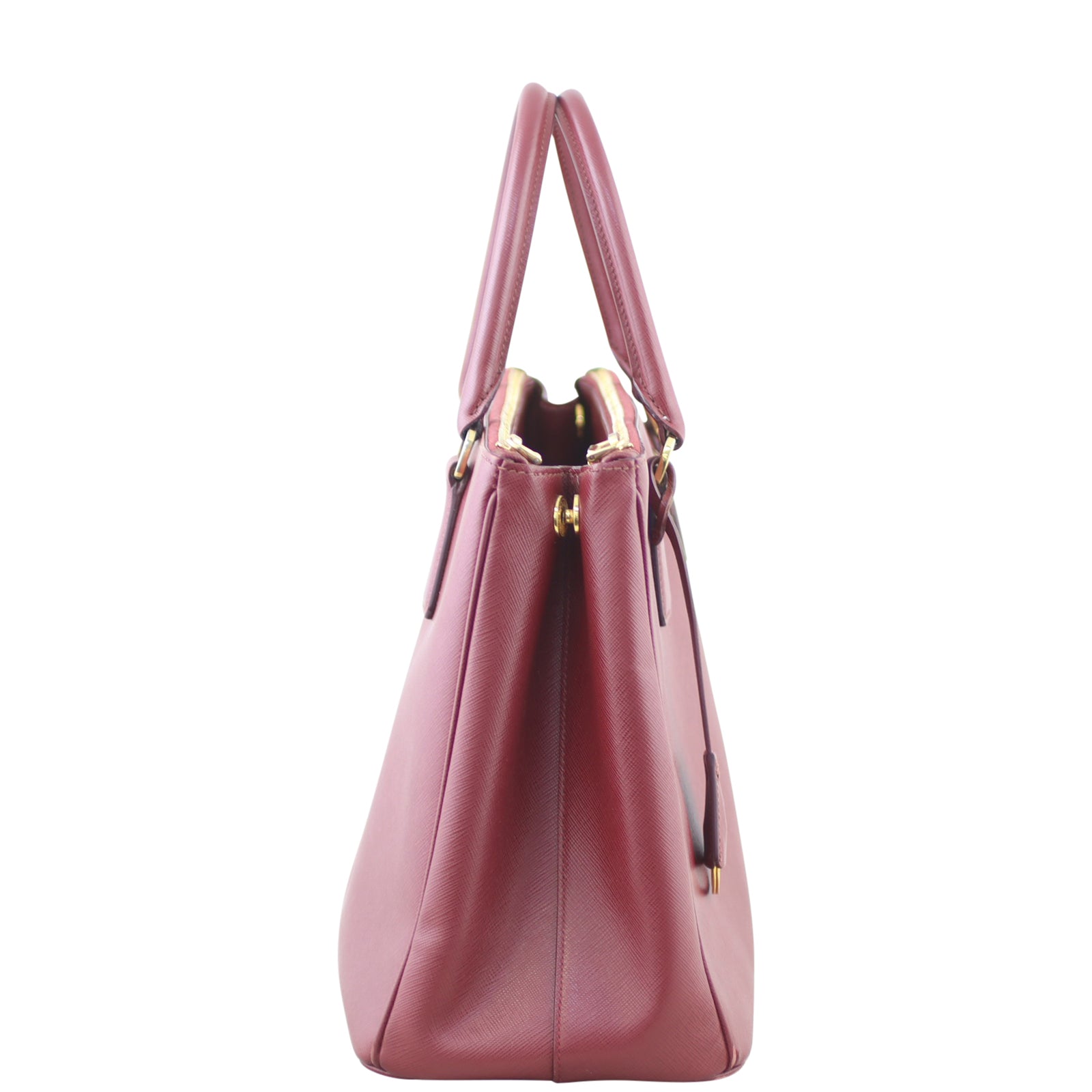 Prada Saffiano Lux Galleria Double Zip Tote Side