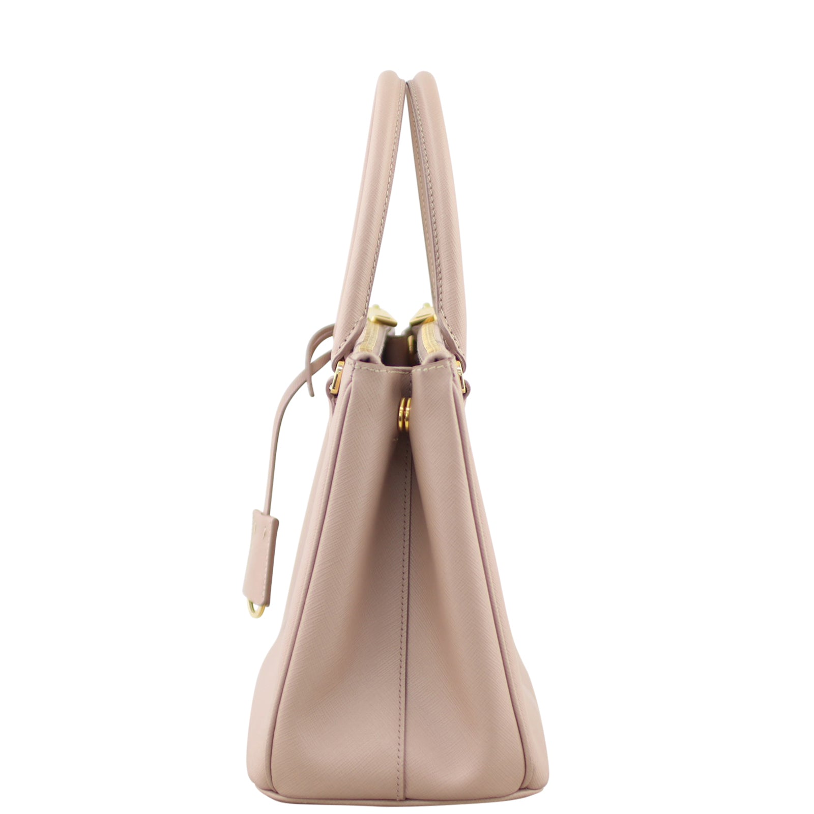Prada Saffiano Lux Galleria Double Zip Tote Small Side