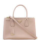 Prada Saffiano Lux Galleria Double Zip Tote Small Front