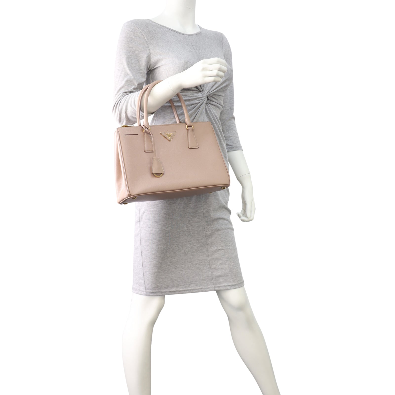 Prada Saffiano Lux Galleria Double Zip Tote Small Mannequin