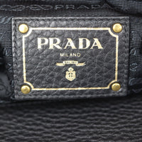 Prada Vitello Daino Logo Embossed Tote Stamp
