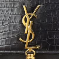 Saint Laurent Kate Tassel Chain Bag Medium Croc-Embossed Hardware
