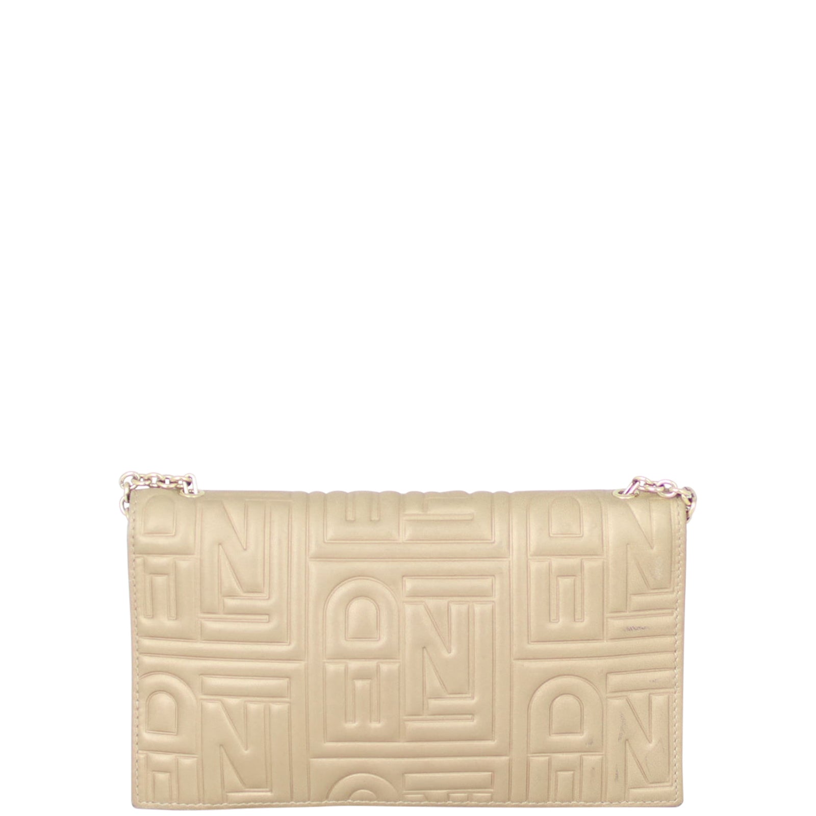 Fendi Embossed Leather Wallet on Chain Back